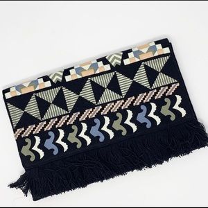 Stella & Dot Embroidered Taj Fringe Clutch